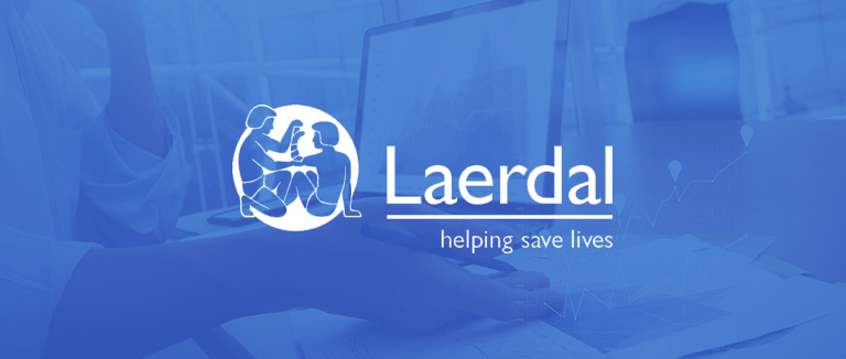 laerdal logo over decorative background