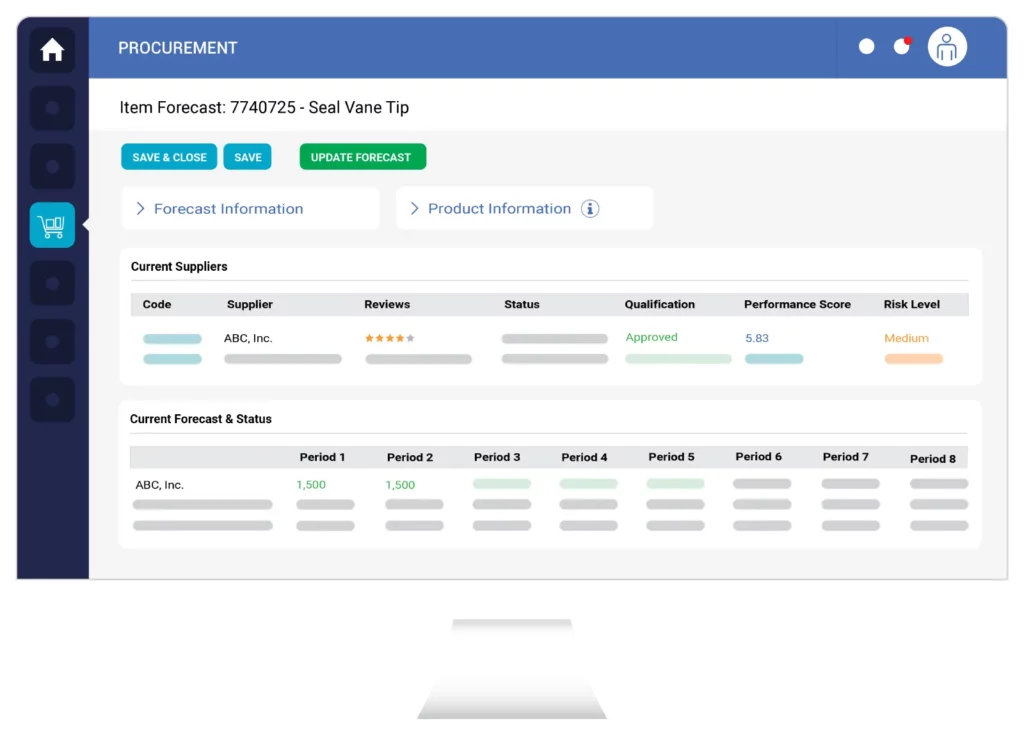 Screenshot - Supply Chain Collaboration - Procurement - Forecast