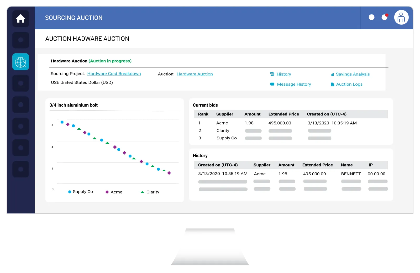 Screenshot – Sourcing Auction